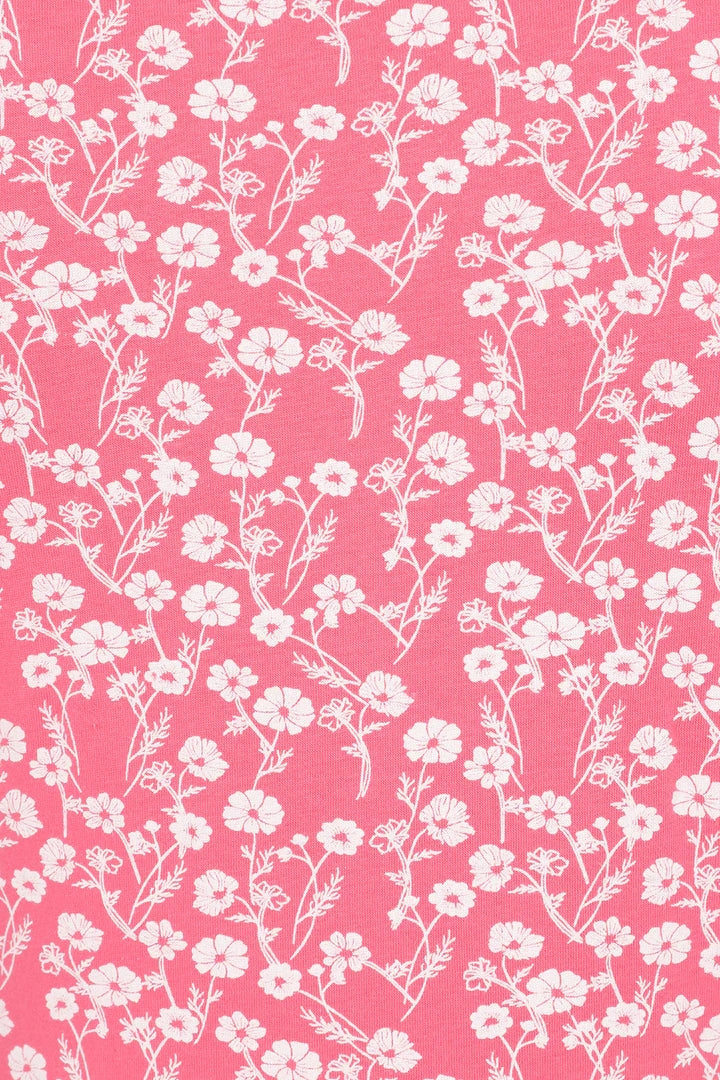 Pink and white Meadow Floral Kendal women's short sleeve t-shirt from Mudd & Water.