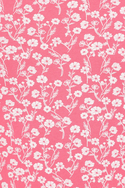 Pink and white Meadow Floral Kendal women's short sleeve t-shirt from Mudd & Water.