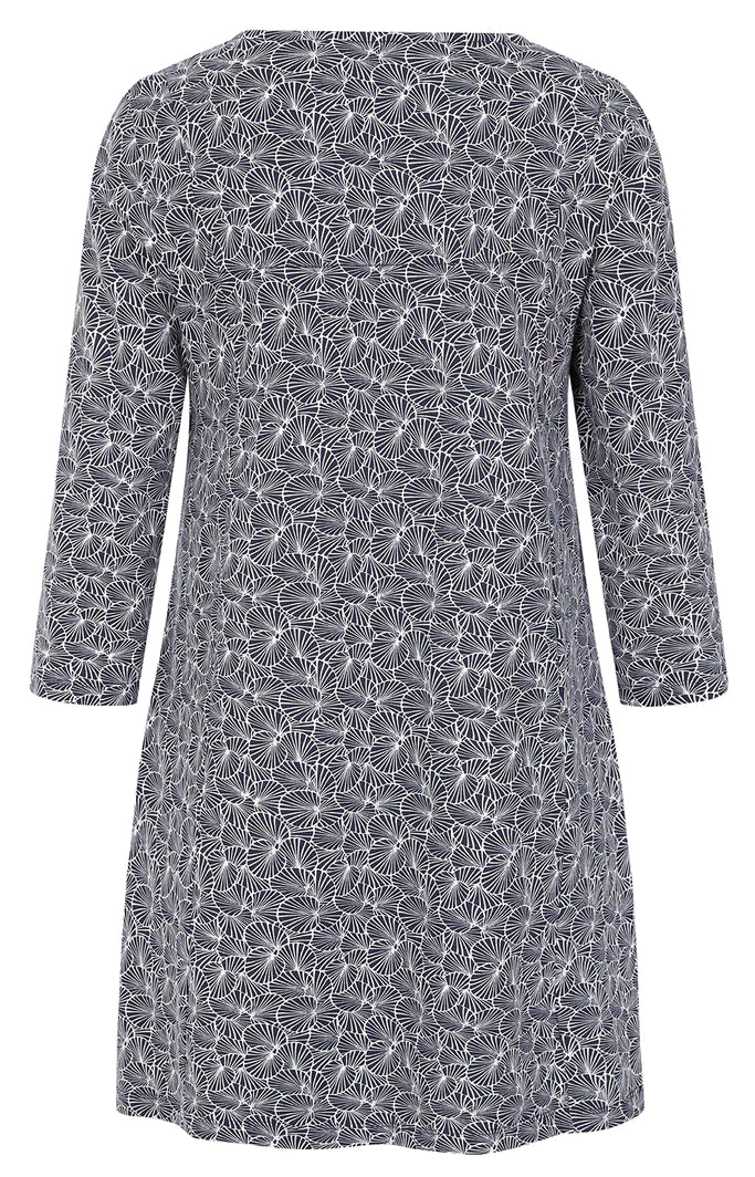 Mudd & Water Womens Francoise Tunic - Navy Lily Pad Print