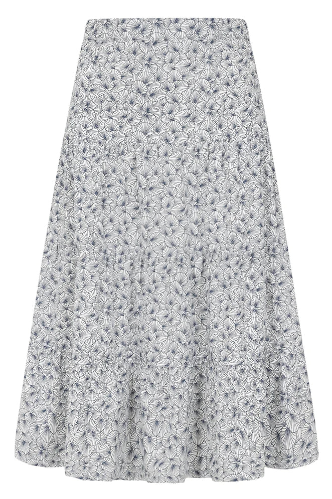 Mudd & Water Womens Dune Skirt - White Lilypad Print