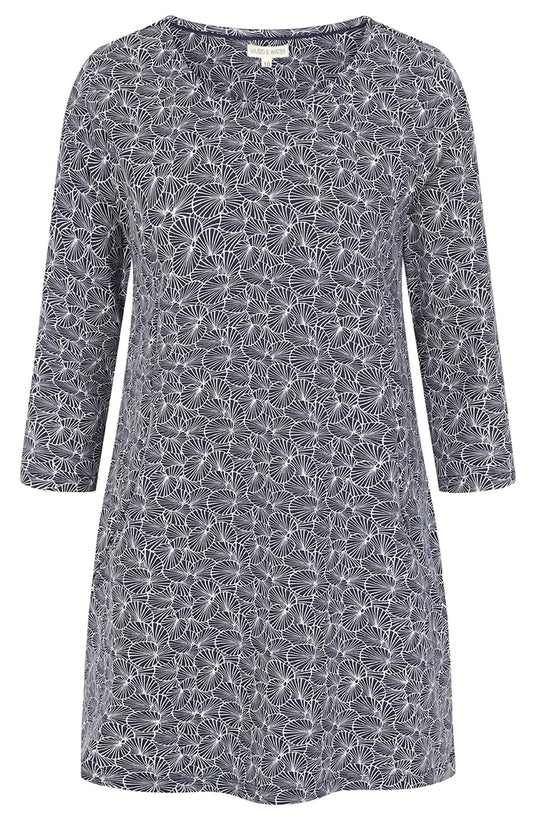 Mudd & Water Womens Francoise Tunic - Navy Lily Pad Print