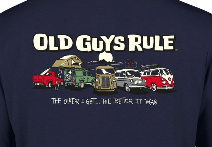 Old Guys Rule Mens Parking Lot III Printed T-Shirt - Navy