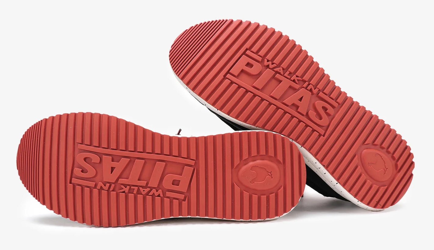 Pitas men's Camel Brown Intaki lightweight canvas slip on shoes with rubber grip outsole.