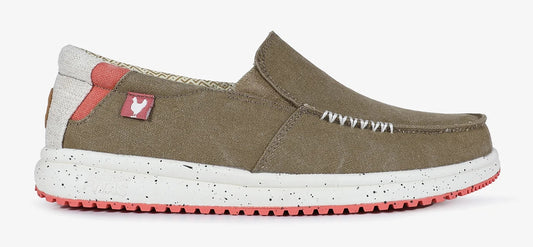 Men's Intaki slip on canvas shoes from Pitas in Camel Brown.