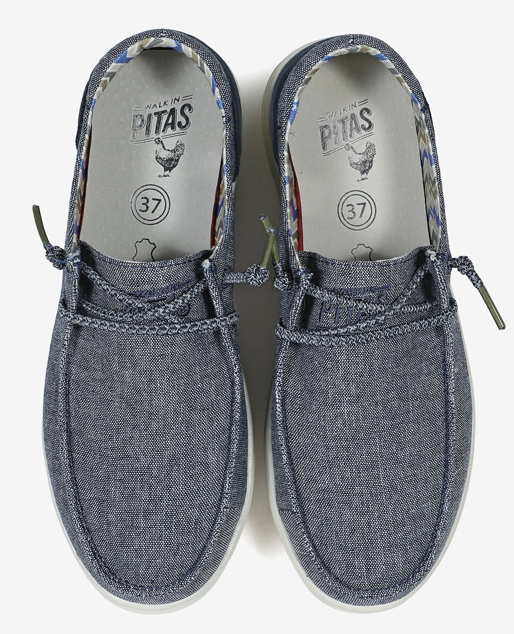 Women's lace up platform canvas Recife shoes from Pitas in Marino Navy with cushioning insoles.