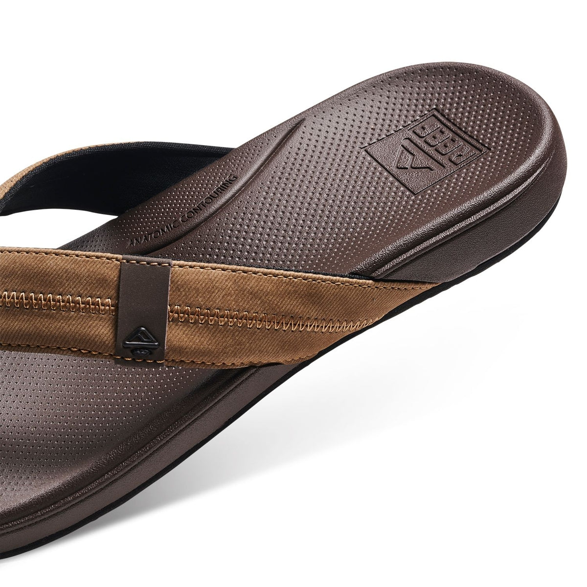 Reef mens cushion flip flops with comfortable straps and textured footbed for all-day wear