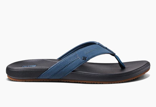 Reef Mens Cushion Phantom Flip Flops in Navy with Durable Rubber Soles for Comfort