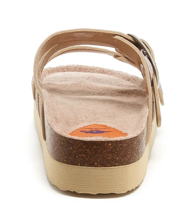 Slip on backless slider women's Astor sandals from Rocket Dog in Gold Glitter.