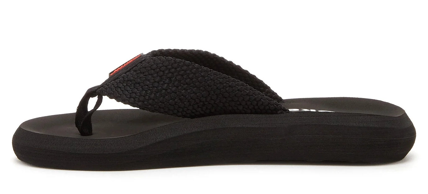 Women's Sunset webbing flip flops from Rocket Dog in black.