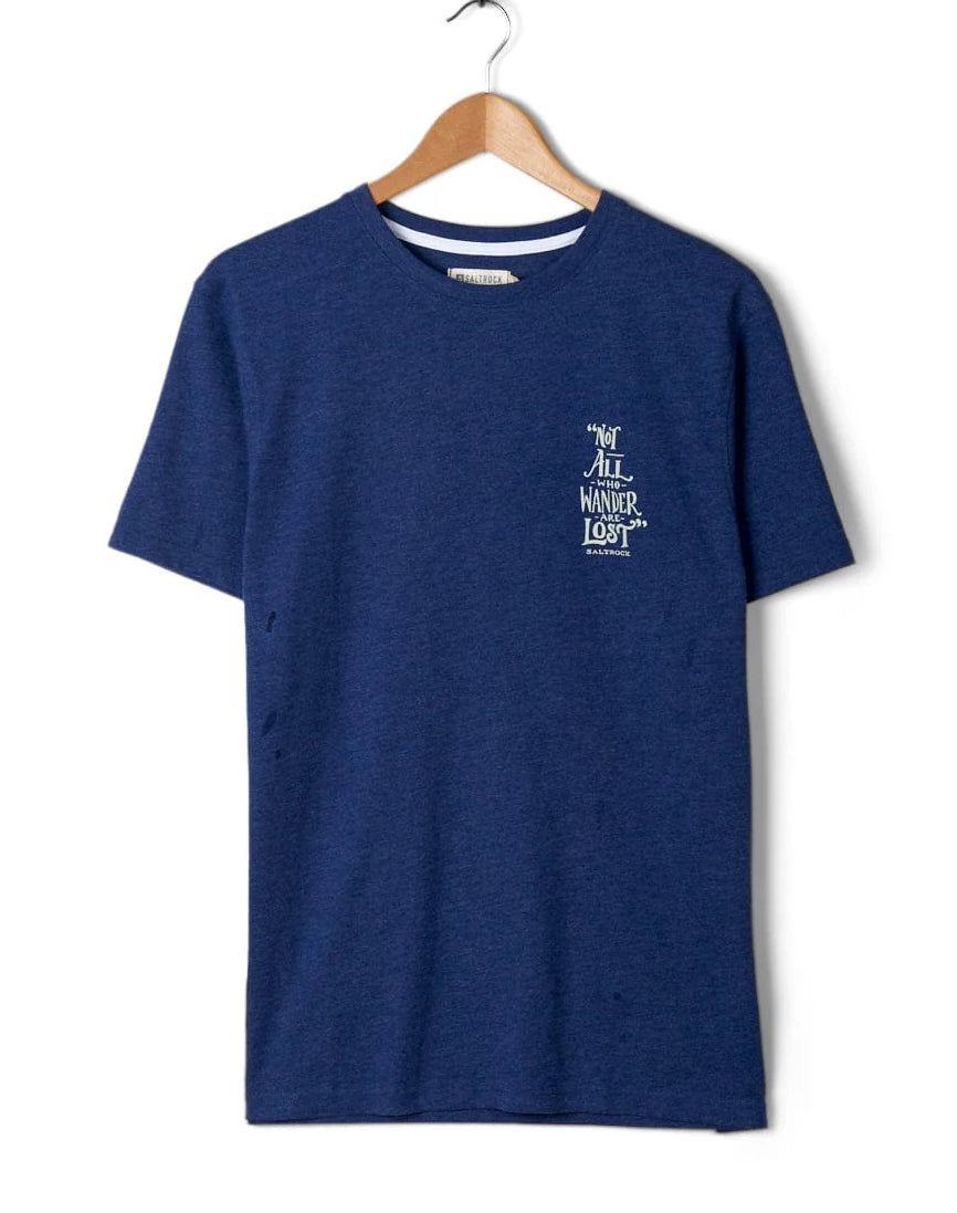 Saltrock mens tee lost ships navy blue cotton casual short sleeve T-Shirt