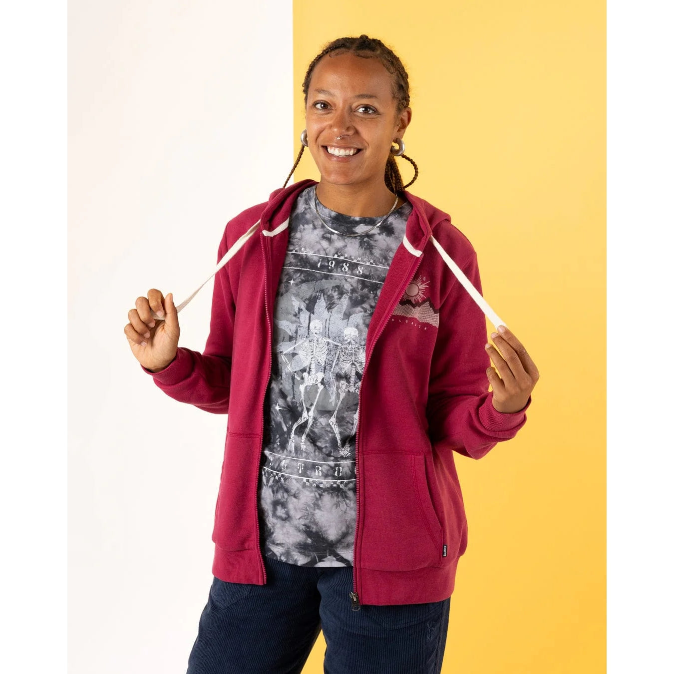 Saltrock Womens Horizon Zip Hoodie Dark Pink