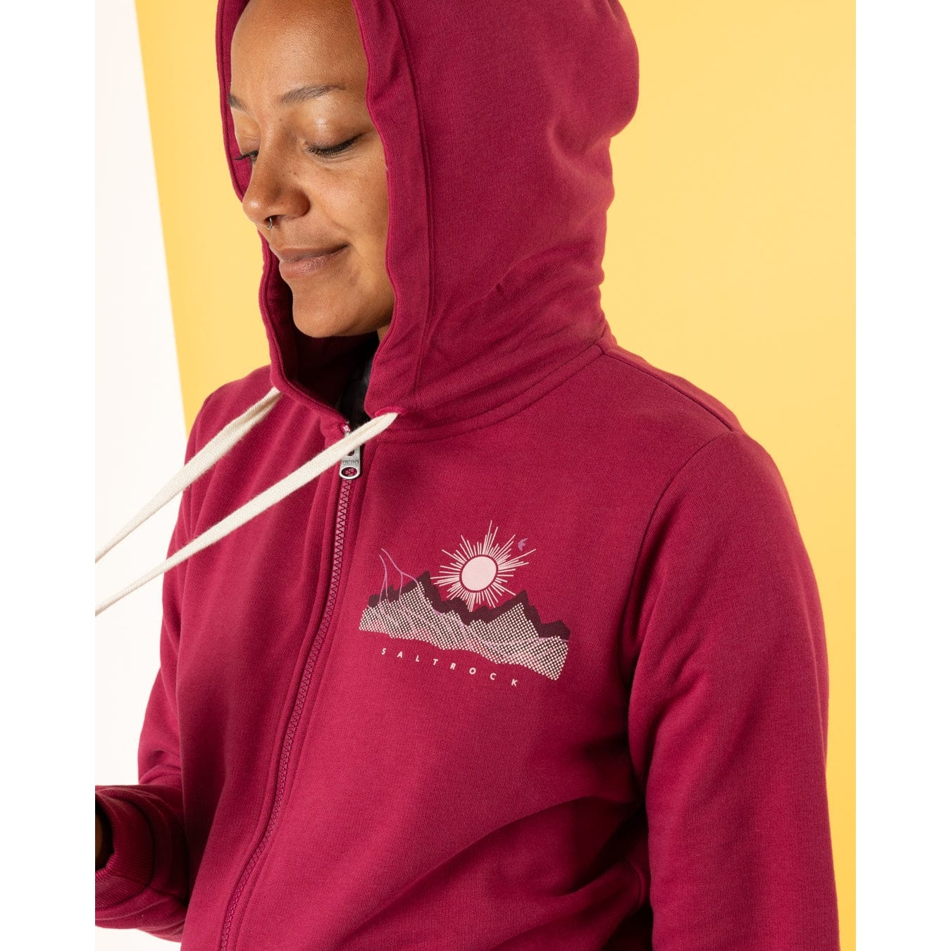 Saltrock Womens Horizon Zip Hoodie Dark Pink