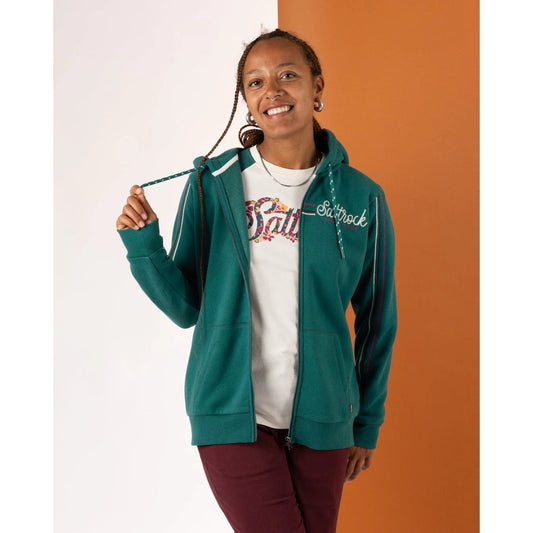 Saltrock Womens Links Zip Hoodie Dark Teal