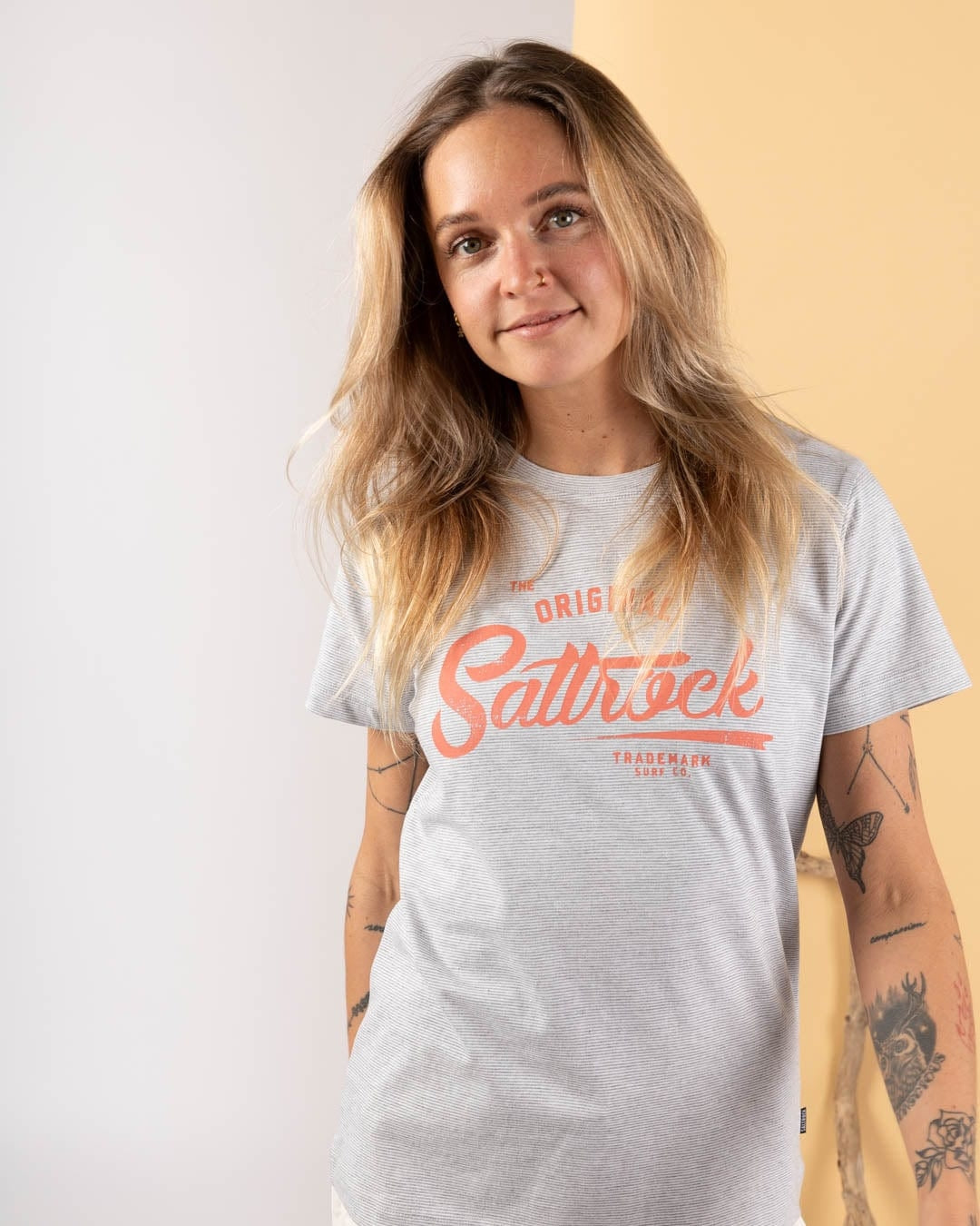 Saltrock womens tee grey featuring a stylish logo design for casual wear