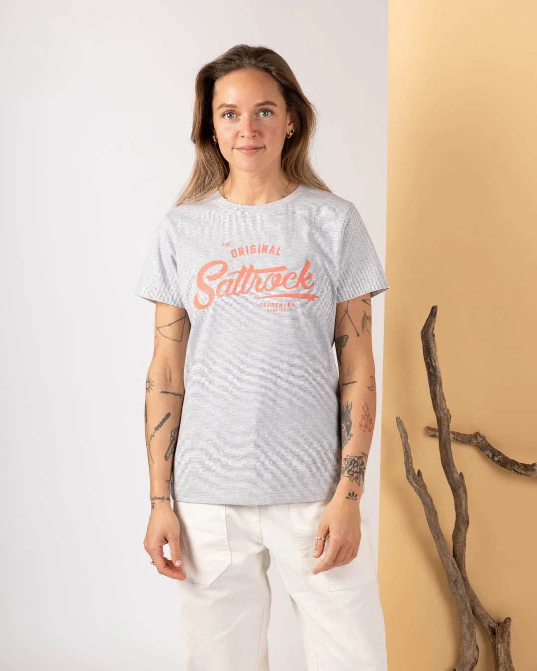 Saltrock womens tee grey with original logo design, perfect for casual wear
