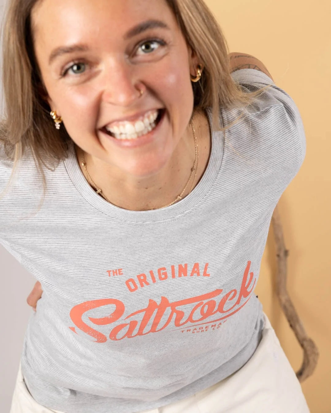 Saltrock womens tee grey featuring a stylish logo design and a comfortable fit for casual wear
