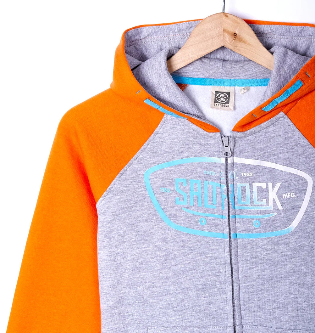 Saltrock Kids Hardskate Gradient Raglan Zip Hoodie - Grey