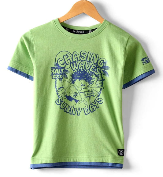 Saltrock Kids Chasing Waves Short Sleeve T-Shirt - Green
