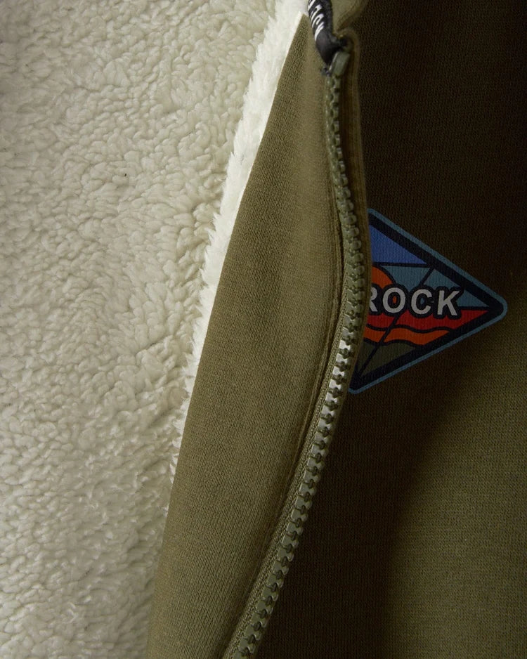 Saltrock Kids Dimensions Colour Sherpa Lined Hoodie - Dark Green