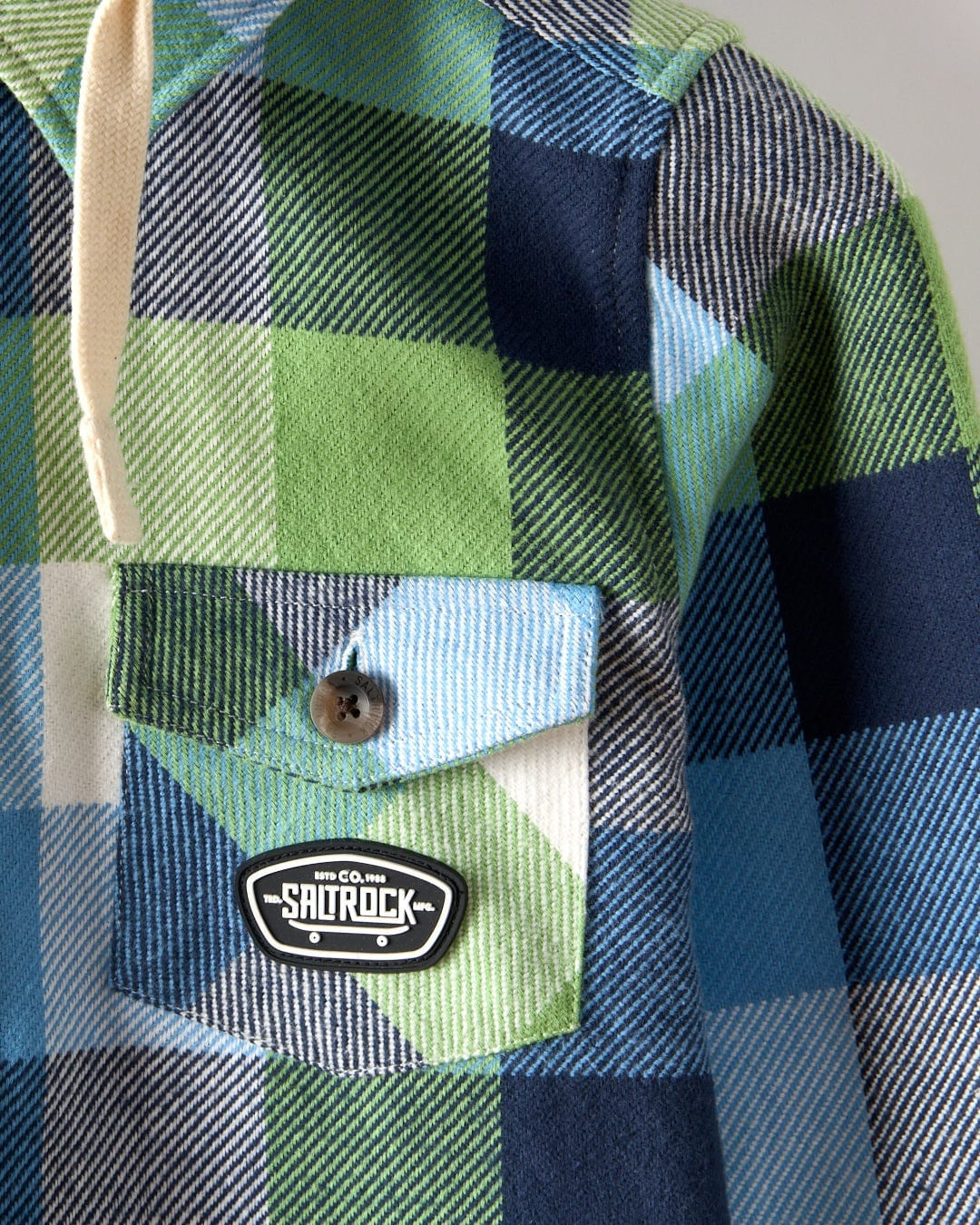 Saltrock Kids Hawkins Hooded Check Shirt - Blue
