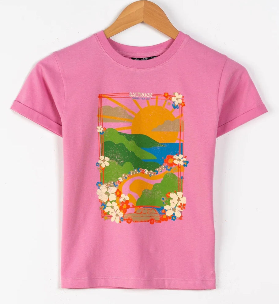 Saltrock Kids Highway Short Sleeve T-Shirt - Pink
