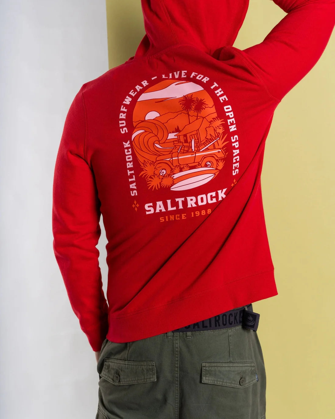 Saltrock Mens Atlantic Adventure Zip Hoodie - Red