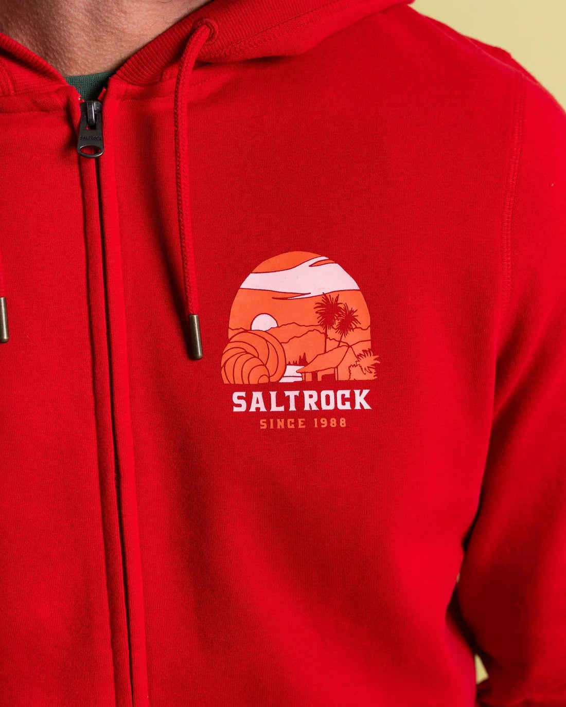 Saltrock Mens Atlantic Adventure Zip Hoodie - Red