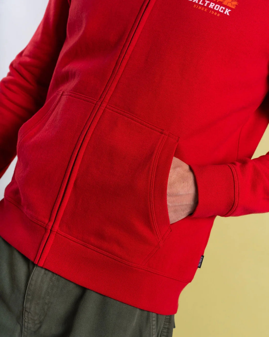Saltrock Mens Atlantic Adventure Zip Hoodie - Red