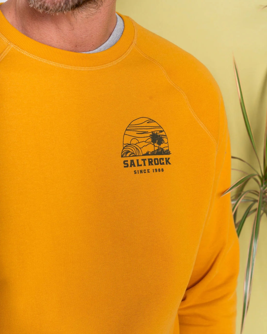 Saltrock Mens Atlantic Adventure Raglan Sweatshirt - Gold Yellow