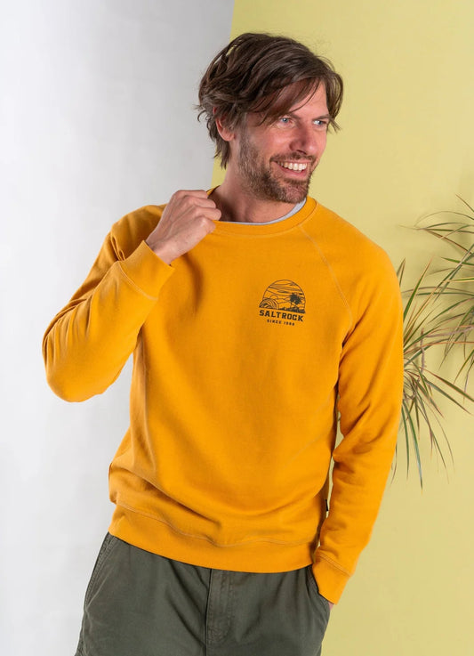 Saltrock Mens Atlantic Adventure Raglan Sweatshirt - Gold Yellow