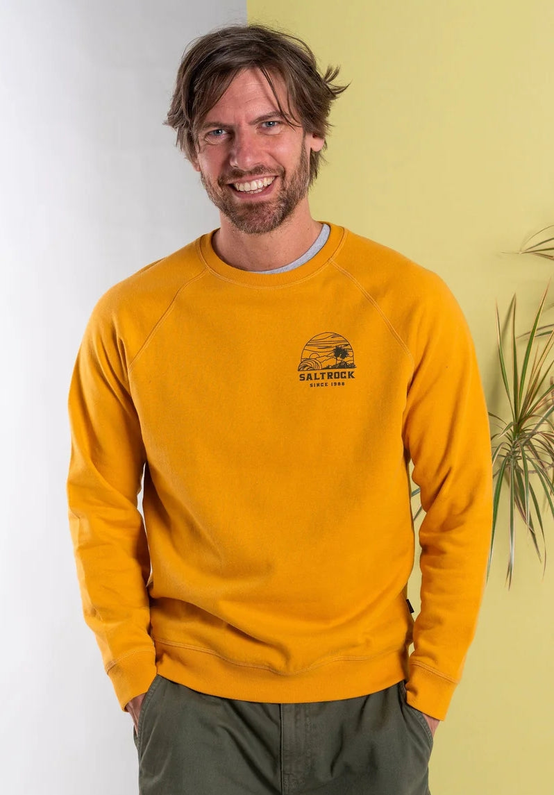 Saltrock Mens Atlantic Adventure Raglan Sweatshirt - Gold Yellow