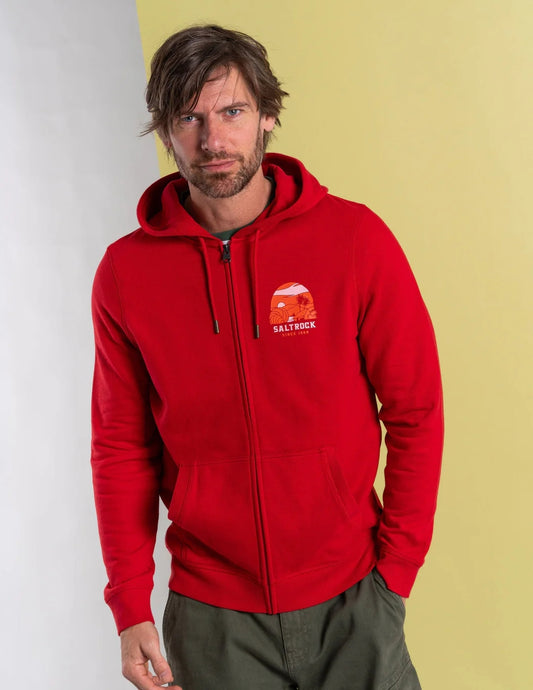 Saltrock Mens Atlantic Adventure Zip Hoodie - Red