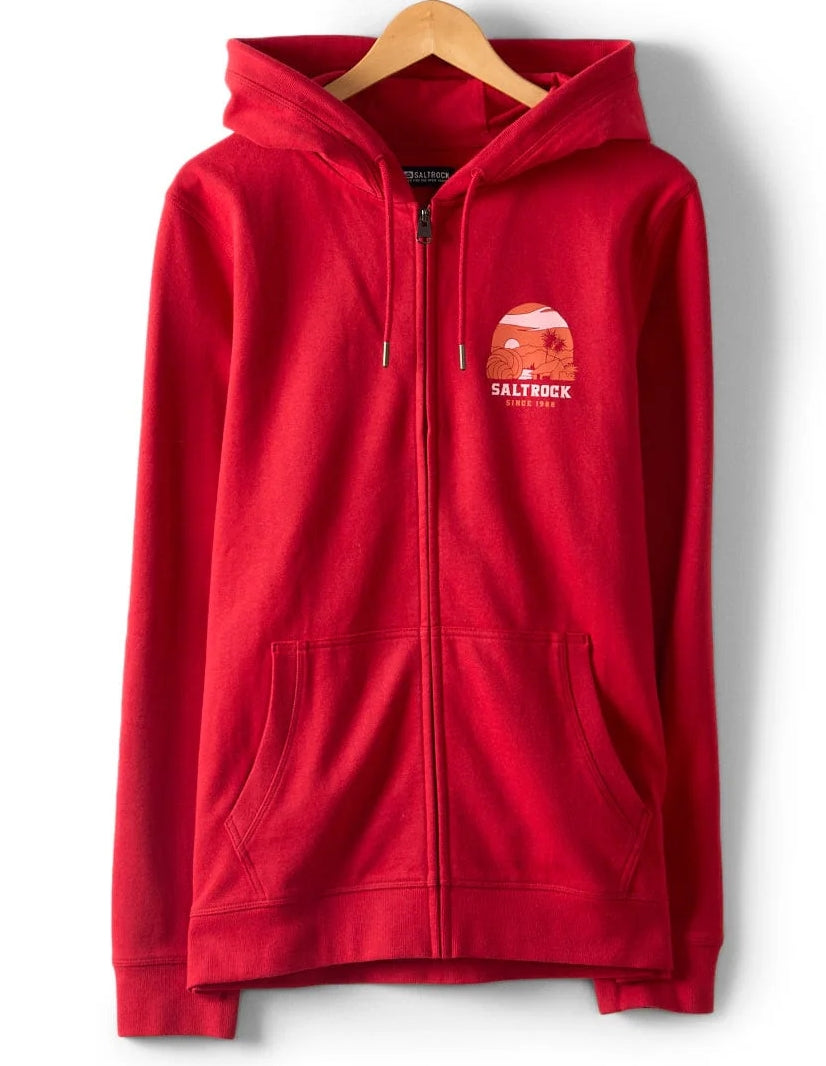 Saltrock Mens Atlantic Adventure Zip Hoodie - Red