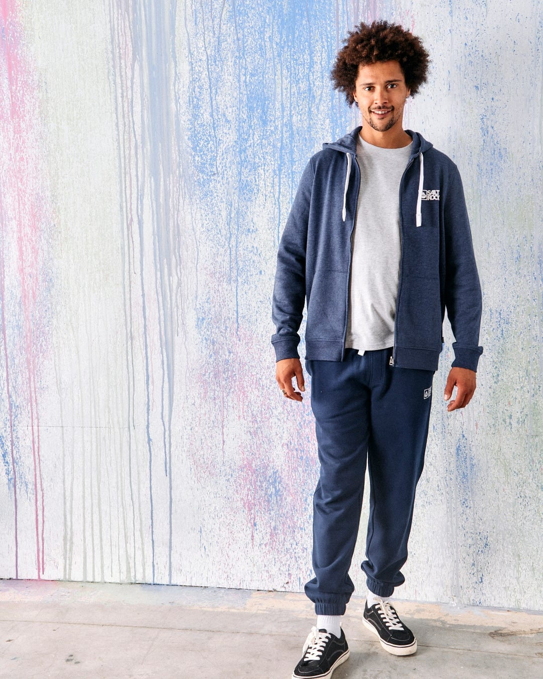 Saltrock Mens Original Zip Hoodie - Blue Marl
