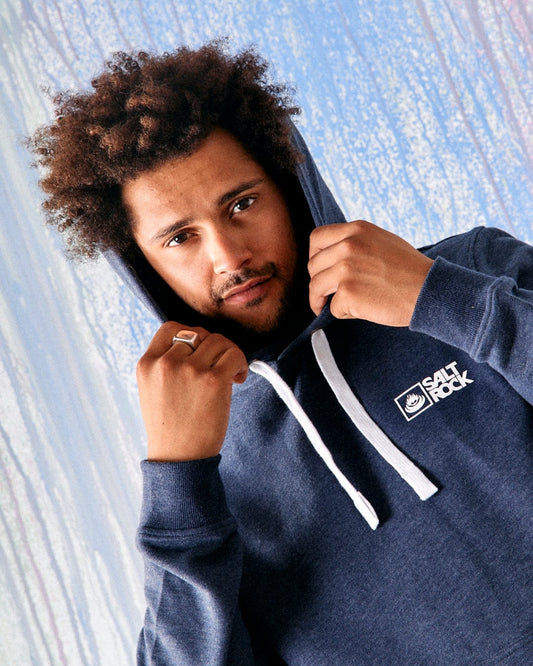 Saltrock Mens Original Pop Hoodie - Blue Marl