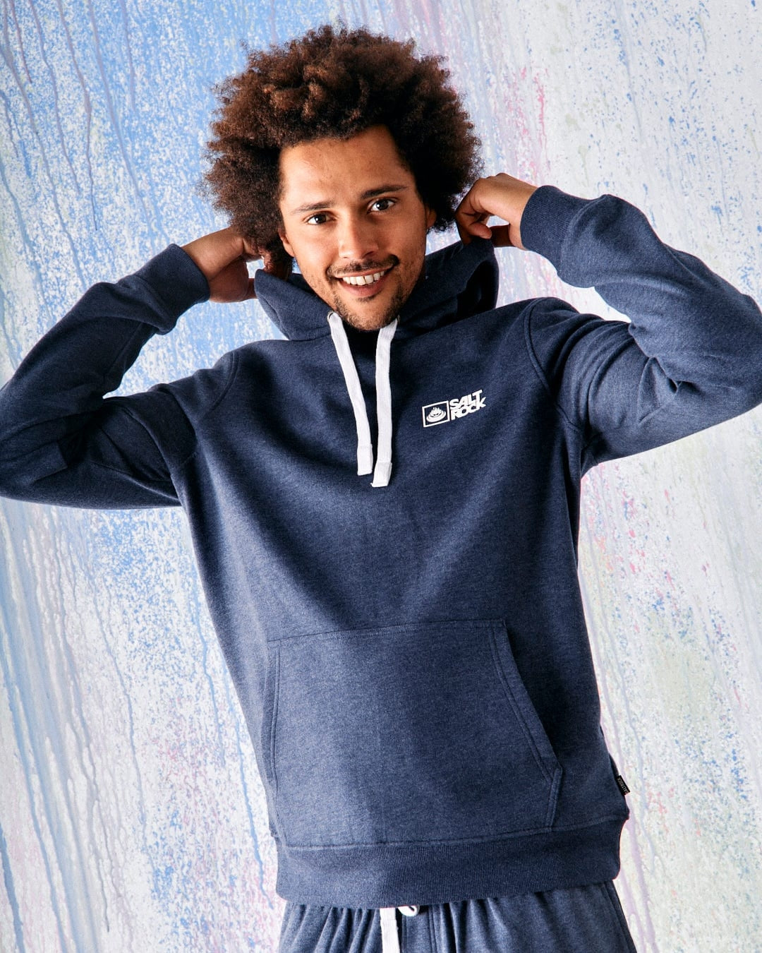 Saltrock Mens Original Pop Hoodie - Blue Marl