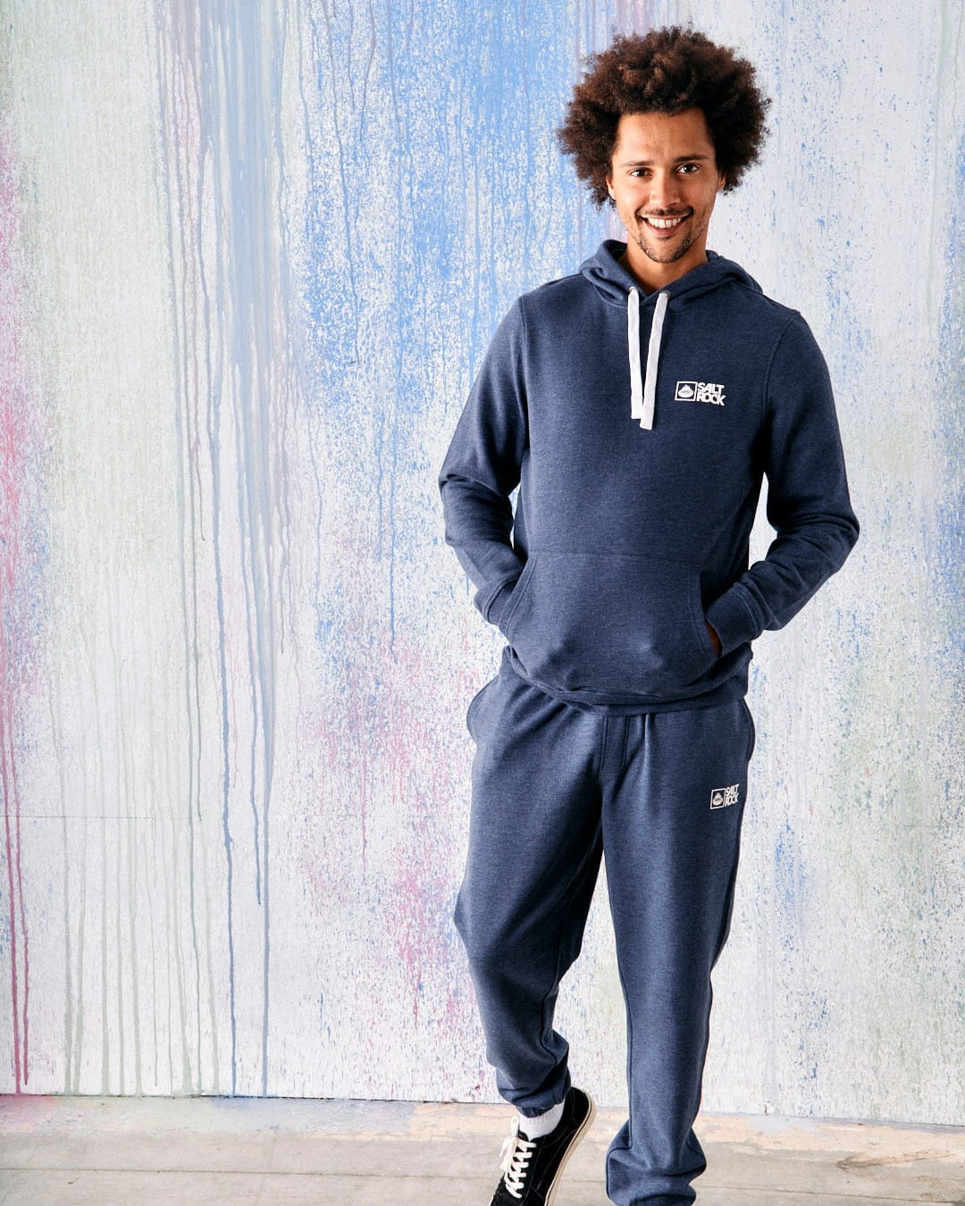 Saltrock Mens Original Pop Hoodie - Blue Marl