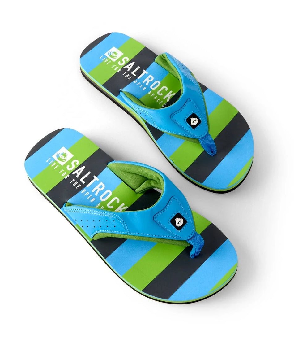 Saltrock Mens Striped Print Flip Flops - Blue