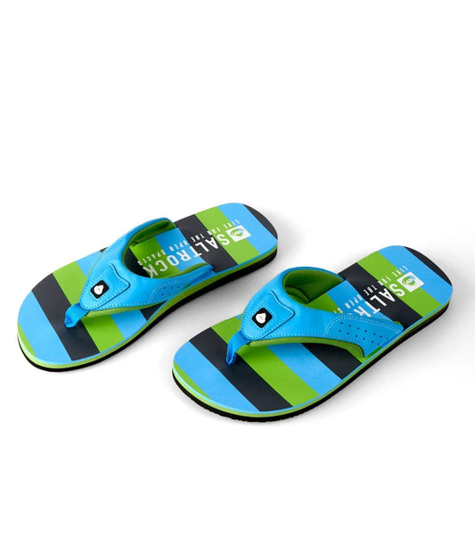 Saltrock Mens Striped Print Flip Flops - Blue