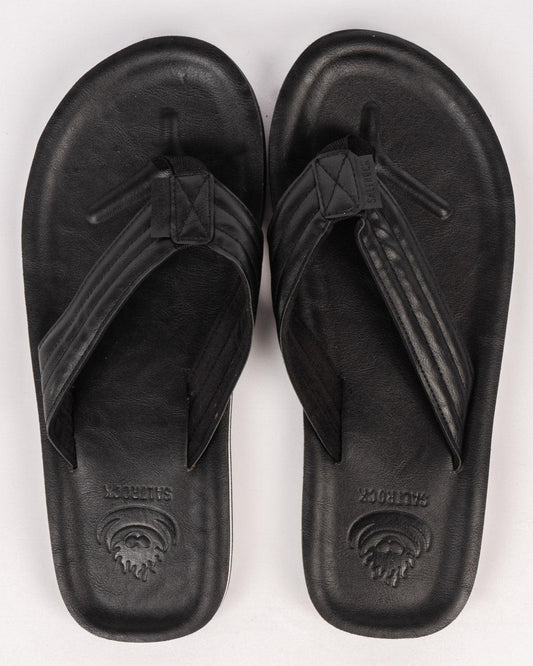 Saltrock Mens Utah Leather Flip Flops - Black