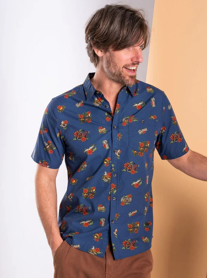 Saltrock Mens Wanderer Short Sleeve Shirt - Blue
