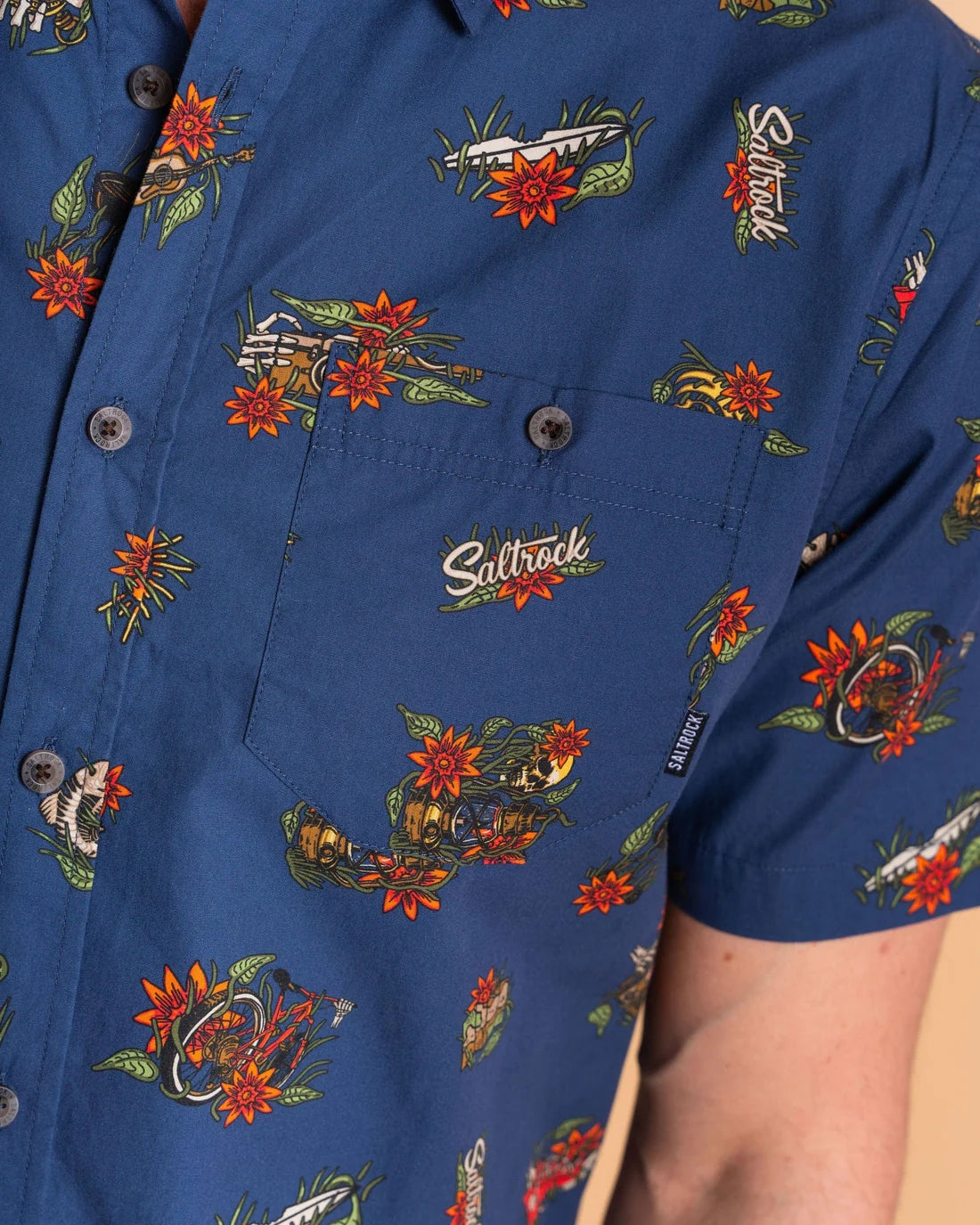 Saltrock Mens Wanderer Short Sleeve Shirt - Blue