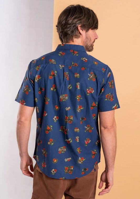 Saltrock Mens Wanderer Short Sleeve Shirt - Blue