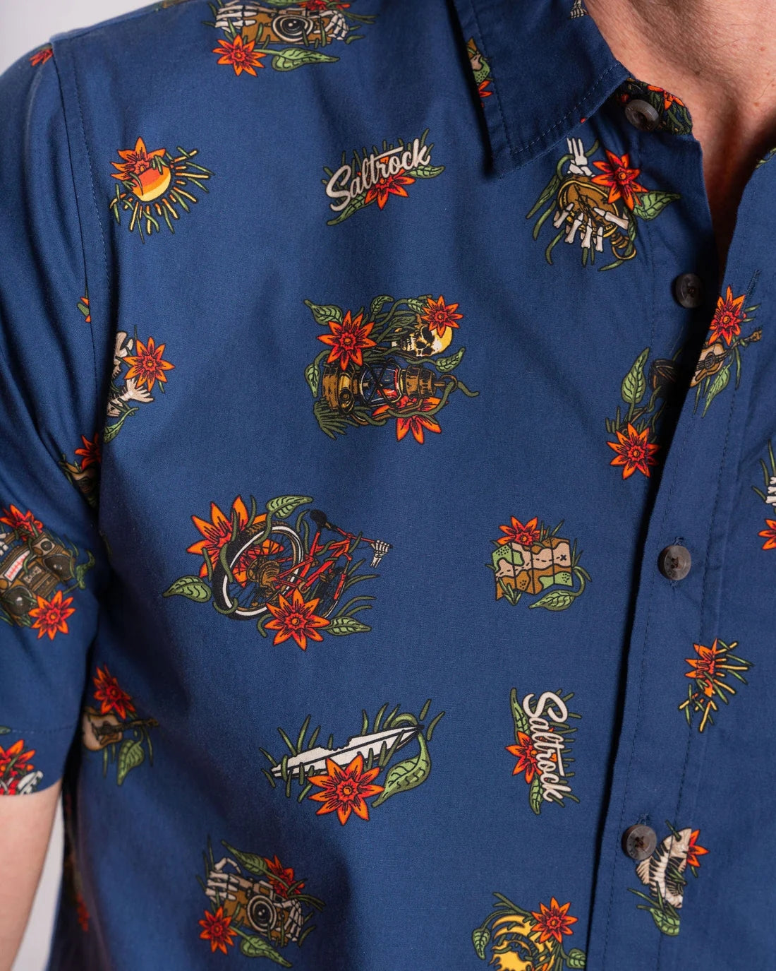 Saltrock Mens Wanderer Short Sleeve Shirt - Blue