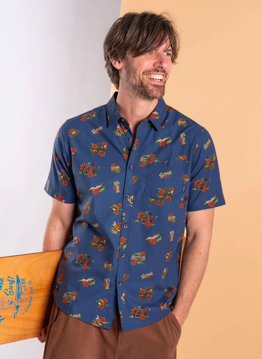 Saltrock Mens Wanderer Short Sleeve Shirt - Blue