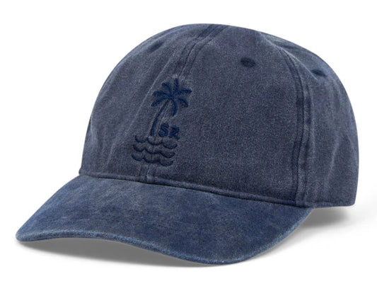 Saltrock adults washed effect embroidered Palm Cap in Dark Blue.