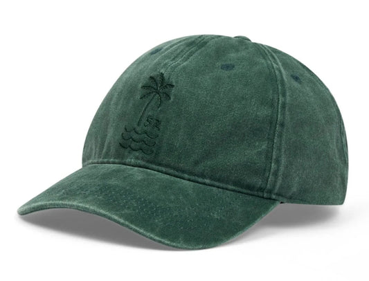 Saltrock adults washed effect embroidered Palm Cap in Green.