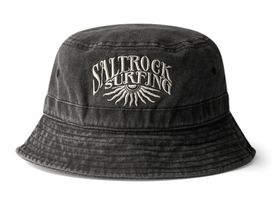 Saltrock adults washed effect embroidered Sunburst bucket hat in Dark Grey.