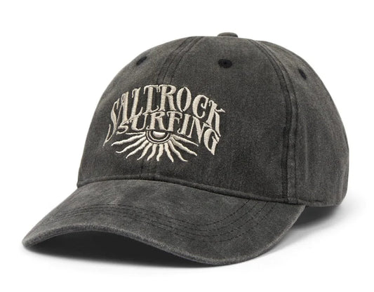 Saltrock adults washed effect embroidered Sunburst Cap in Dark Grey.