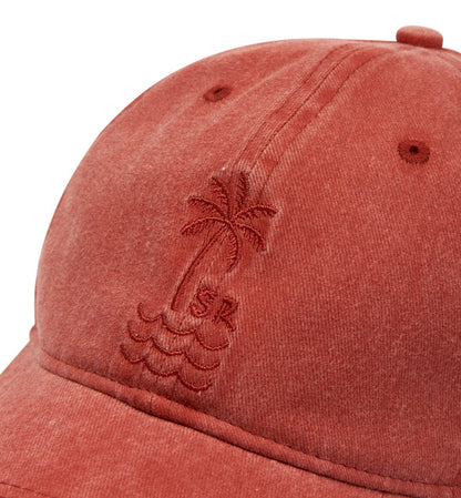 Adults Palm cap from Saltrock in washed look Burnt Orange with embroidered palm tree logo.
